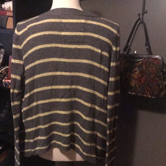 Grey & Yellow Striped Hollister Cardigan - Picture 3 of 4